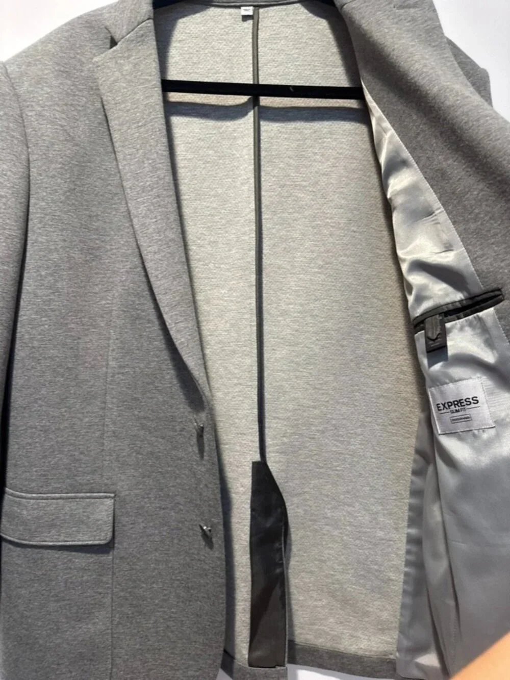 Express Men's Knit Sport Coat in heather gray Slim Fit Regular 44